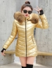 női divatos arany pufikabát