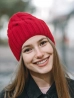 piros kötött női sapka